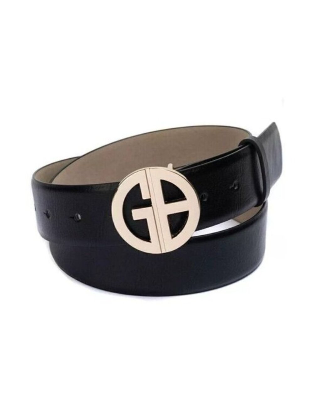 Giani Bernini Women's Signature-Buckle Panel Belt, Black, Sz. S